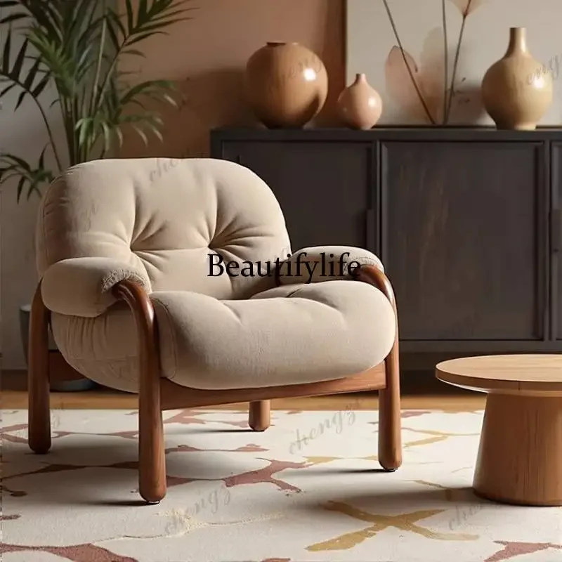 NQ52  Terrasse Bedroom Living Room Chairs Modern Nordic Hotel Balcony Recliner Chair Designer Solid wood Furniture