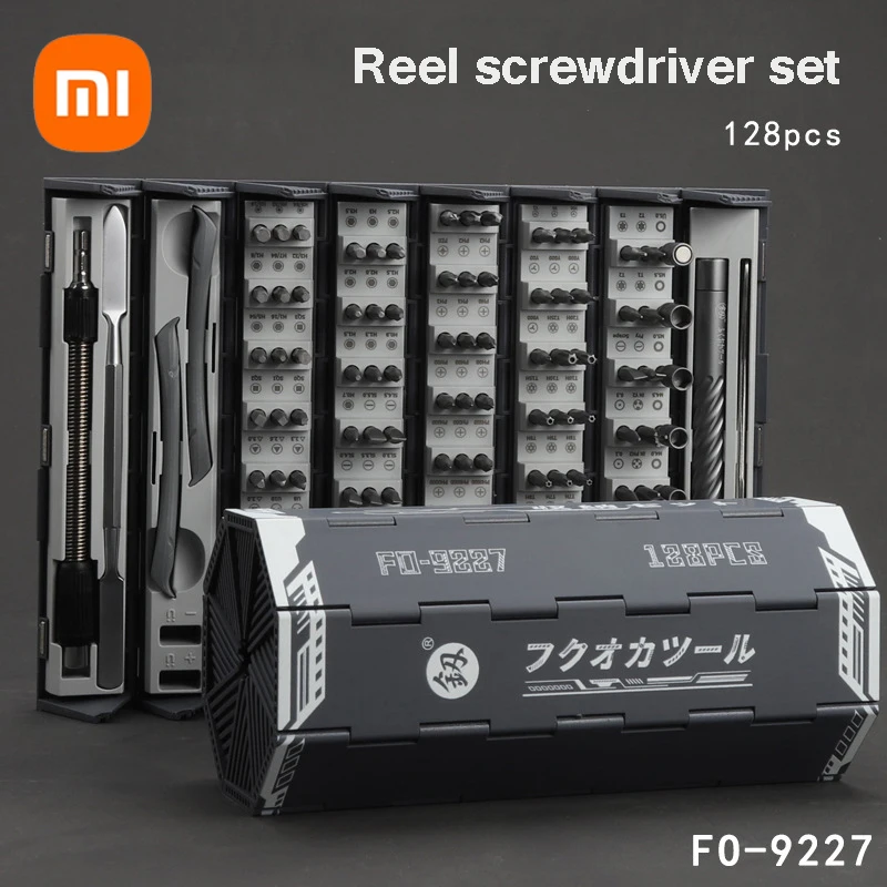 

Xiaomi 128 Pcs Screwdriver Set Reel Storage Box Five-pointed Star Shaped Bit Head Precision Phone Repair Screwdriver Hand Tools