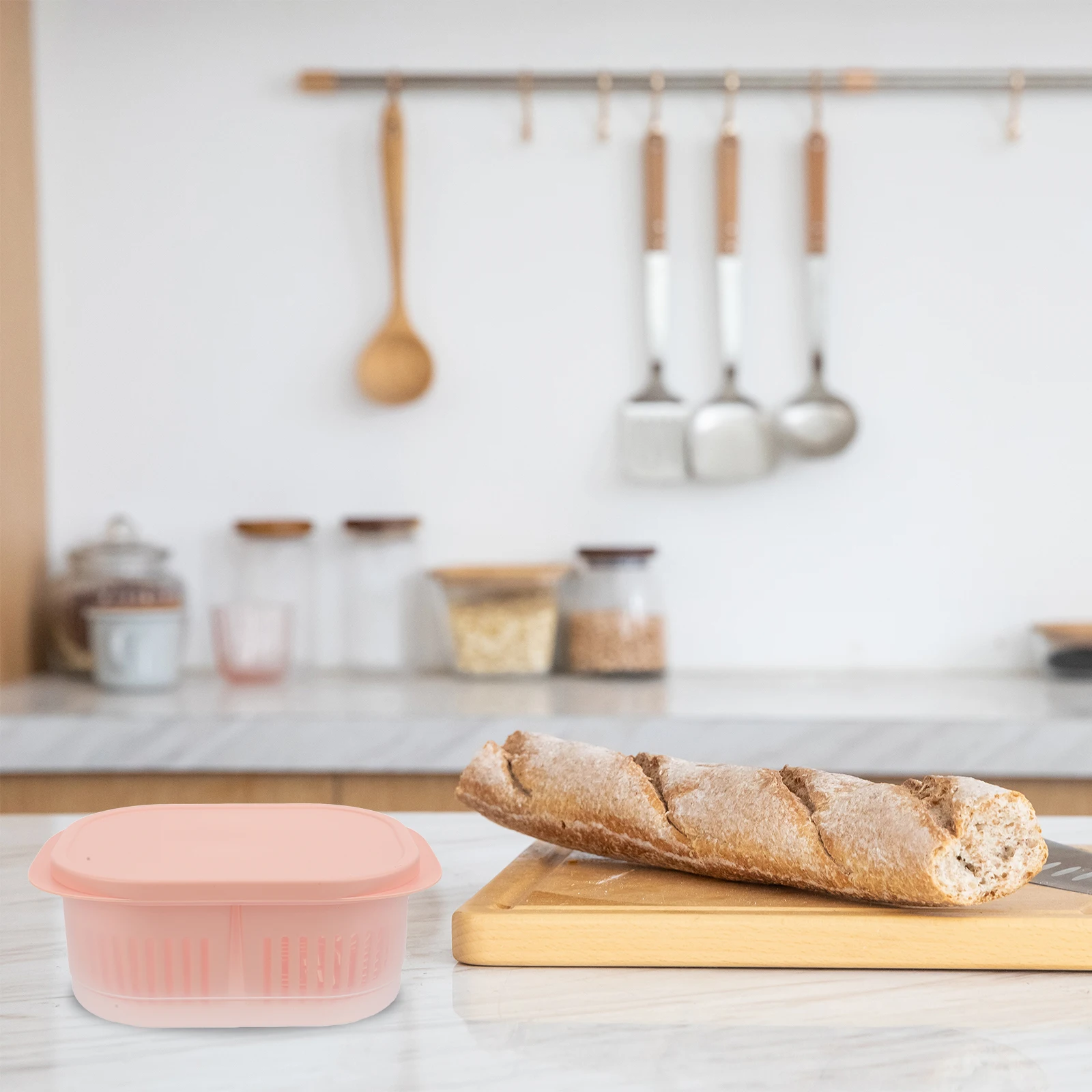 

1pc Multifunctional Fruit Kitchen Gadgets Washing Drainer Box Kitchen Food Fresh Keeping Container Space Saving Drain