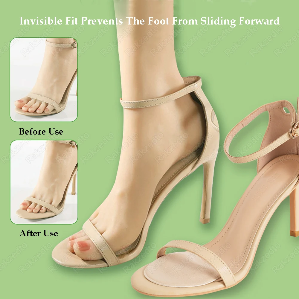 8 قطع من وسادات مقدمة القدم للنساء، صنادل بكعب عالٍ، نعل داخلي لتخفيف الألم، وسادات أحذية غير قابلة للانزلاق للأحذية الكبيرة جدًا، وسادات حشو لتقليل الحجم، وسادات أصابع القدم #2