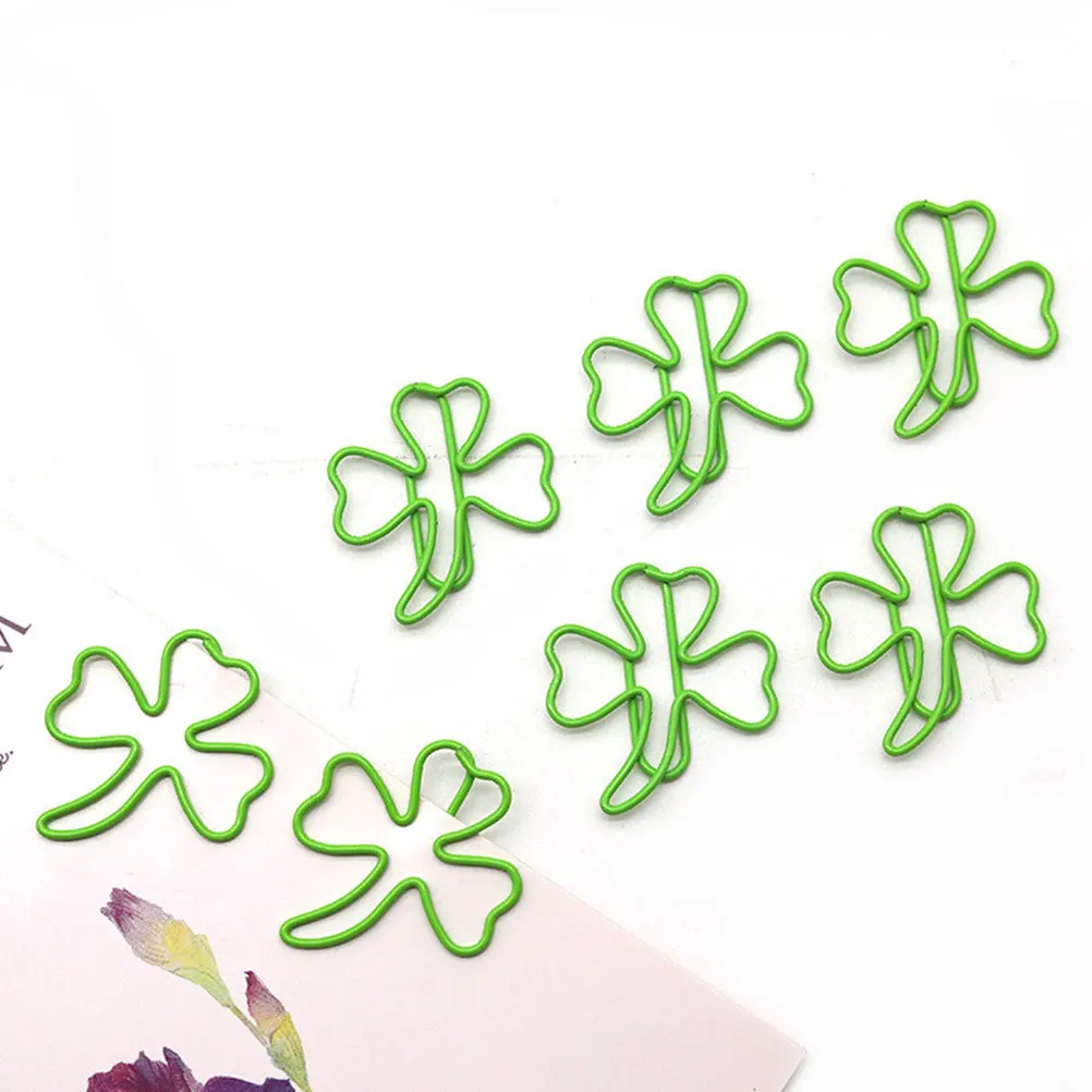 30Pcs Clips Decorative Leaf Shaped File Clips for Office School Document Bookmarks Creative Shaped Paperclips