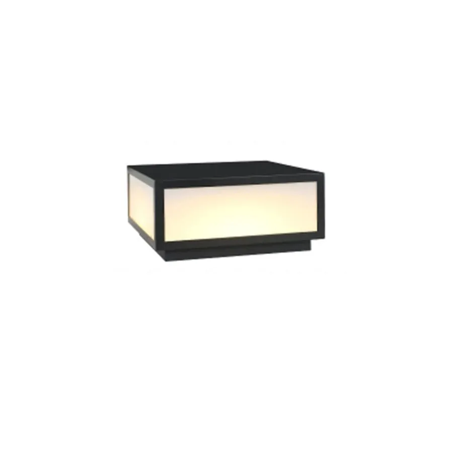 

Outdoor Post Caps Light With Pier Mount Base Column Cap Lamps Black Waterproof Pole Lantern Light Fixture Square Exterior Pilla