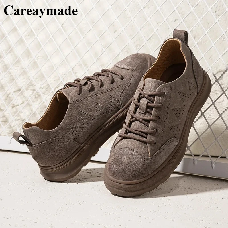 

Careaymade-женская обувь большого размера из натуральной кожи, повседневная модная удобная мужская обувь в стиле ретро, дышащая обувь из коровьей кожи