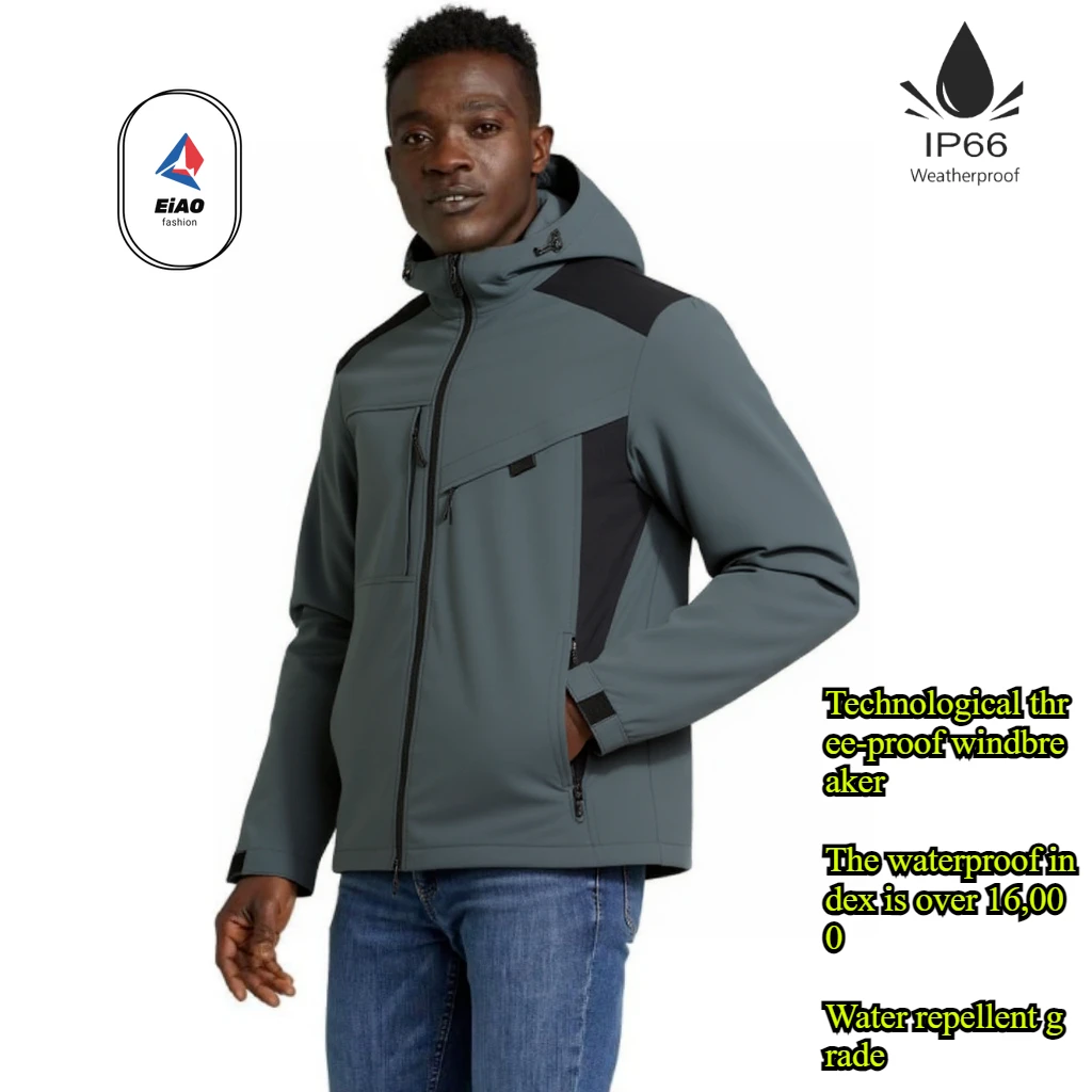 

EiAO Mens Waterproof Windbreaker Jacket Lightweight Outdoor Sports Coat for Hiking Golf Cycling Raincoat Windproof Breathable​