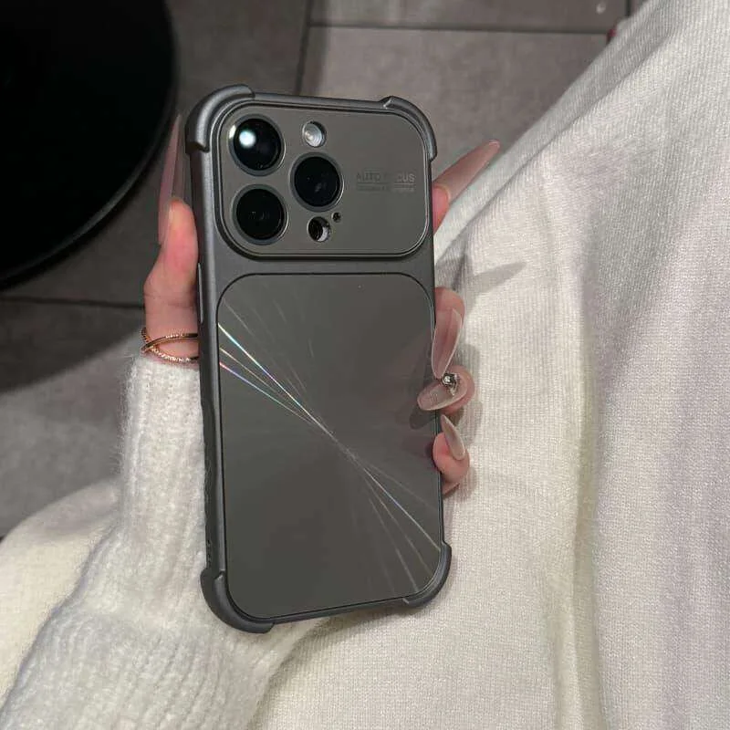 Y2K Laser Aurora Luxe Glanzende Telefoonhoes voor iPhone 18 17 16 15 14 13 Pro Max 17 Pro Vierhoekige Airbag Anti-val Telefoonhoes