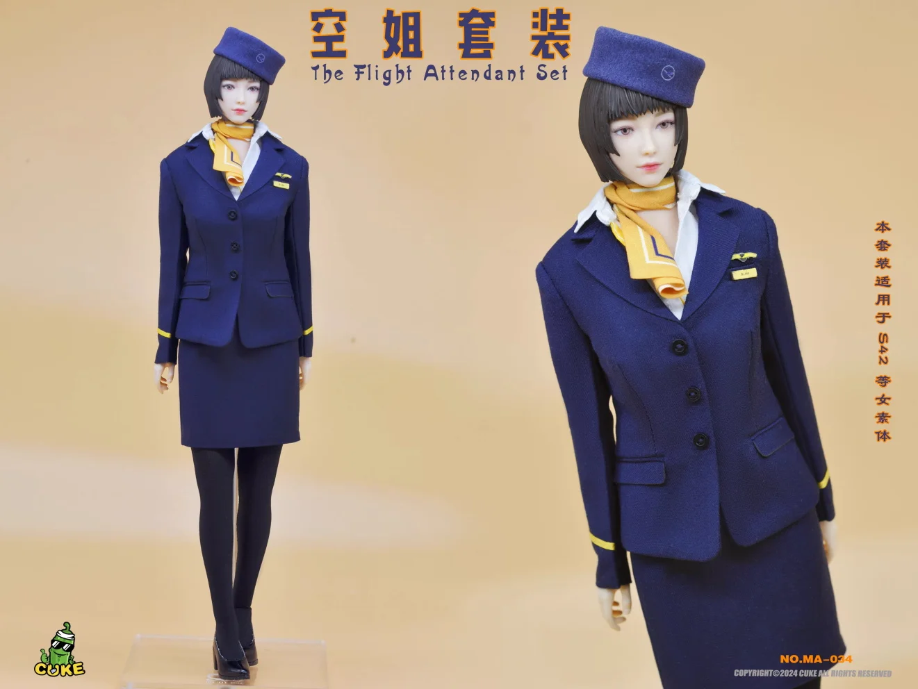 

CUKE TOYS MA-034 1/6 Soldier Flight Attendant Clothing Shoe Set Model Toy Accessories Fit 12" Action Figure S42 Body In Stock
