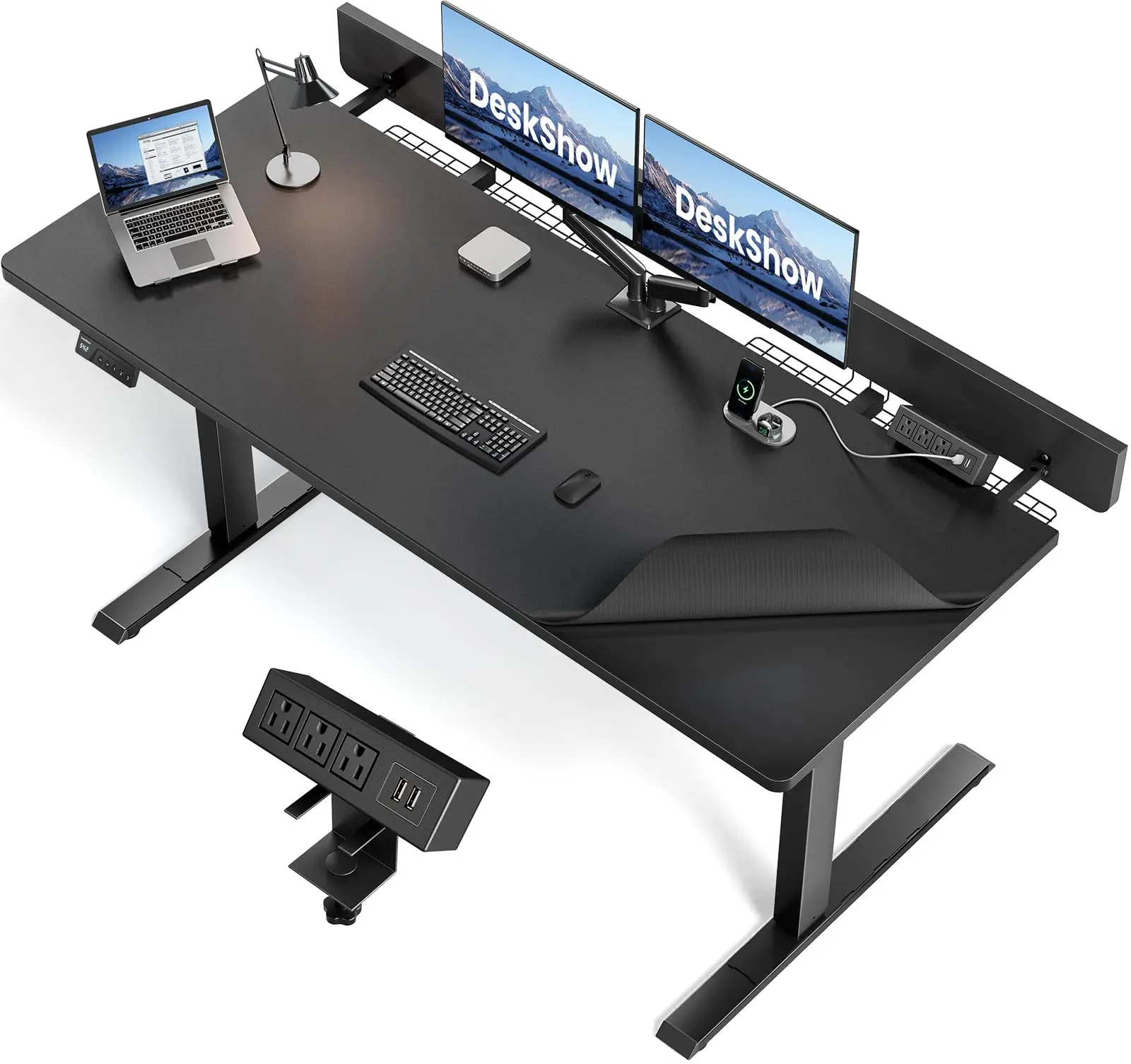 60 x 30 Inch Electric Standing Desk with Flip-Top Cable Management
