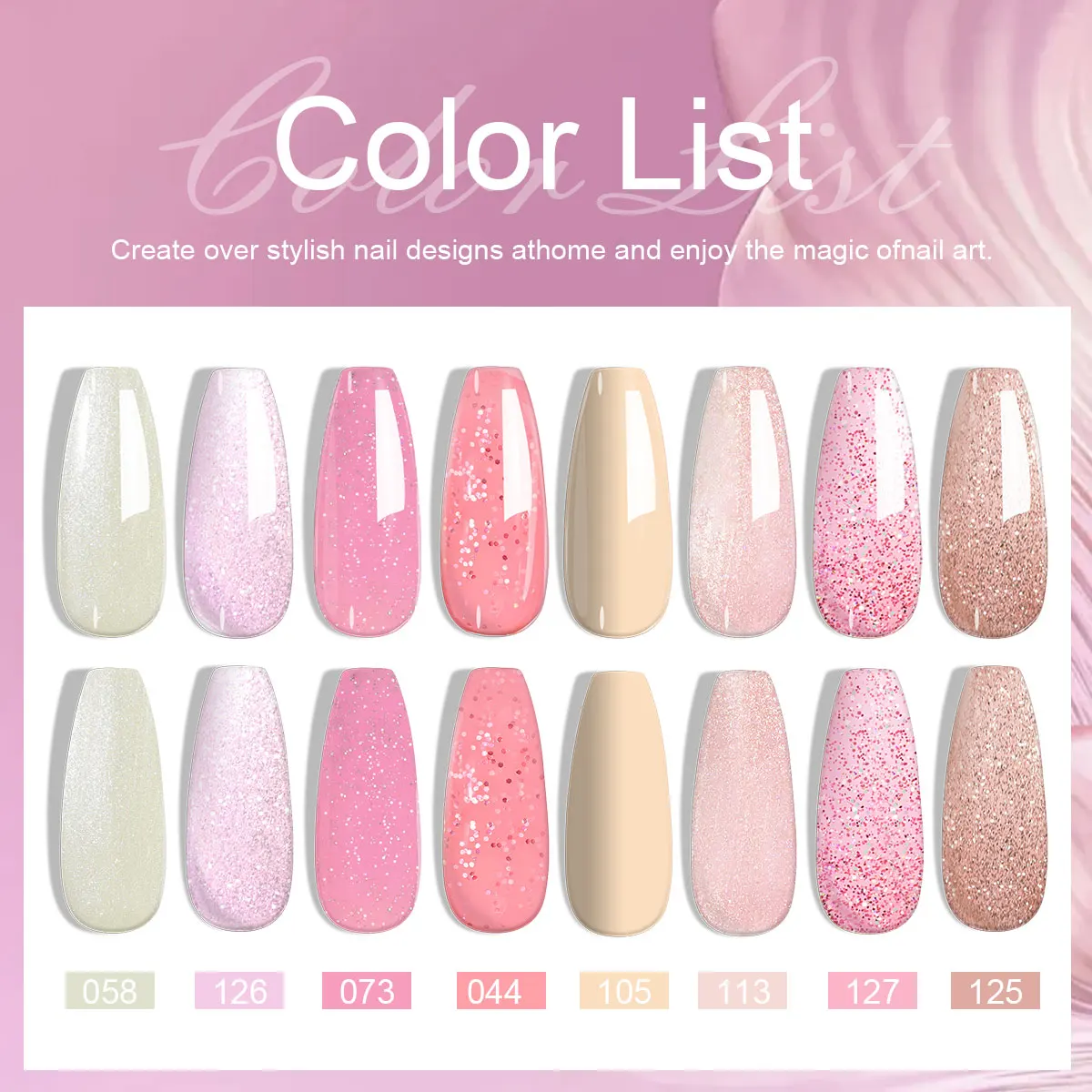 LIMEGIRL Gel-Nagellack für Decklack, Basislack, 8 ml, Glitzer-UV-Gel-Nagellack, geeignet für Salon-Kunst, DIY-Design für Maniküre, Nägel, Kunst