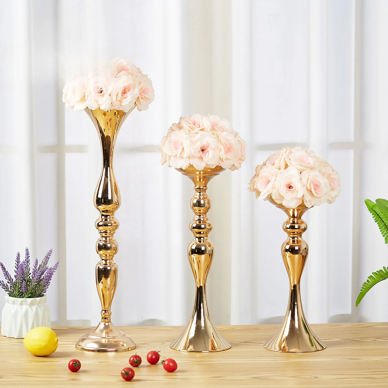 Vintage Eisen Kerzenhalter Hochzeit Ludo Blume hoch 50 cm Candlelight-Dinner Tischdekoration Ornament Home Candlelight-Dinner