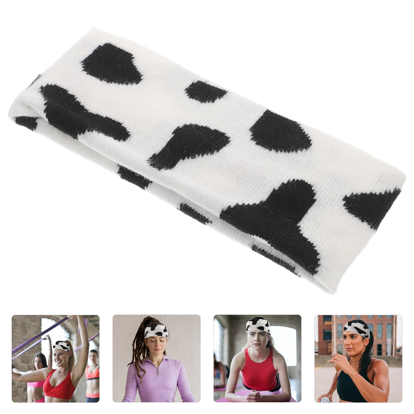 

Trendy Knitted Headband Sweat Absorbing Elastic Sport Accessory for Yoga Running Gym Women Men Fashionable Comfortable