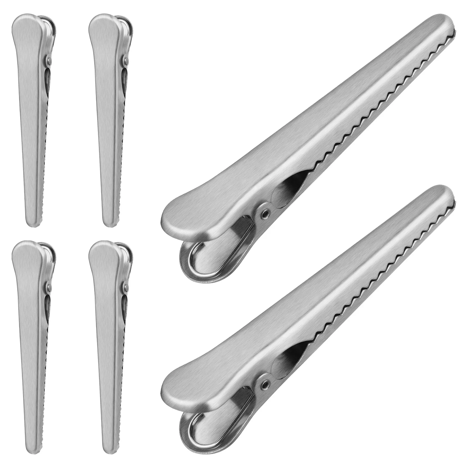 

6pcs Stainless Steel Food Storage Bag Sealer For Snack Kitchen Clamp Tool Food Sealing Clip Snack Sealing Clip