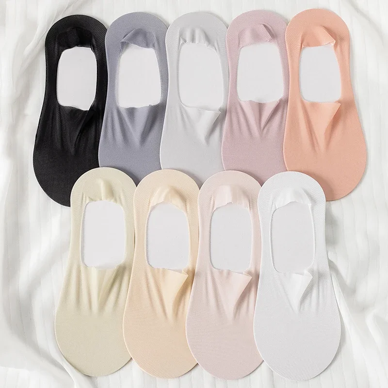 Summer Anti-slip Silicone Women Socks Thin Soft Cotton Sole Invisible Comfortable Thin Non-Slip Sock Mesh No Show Sock Slippers