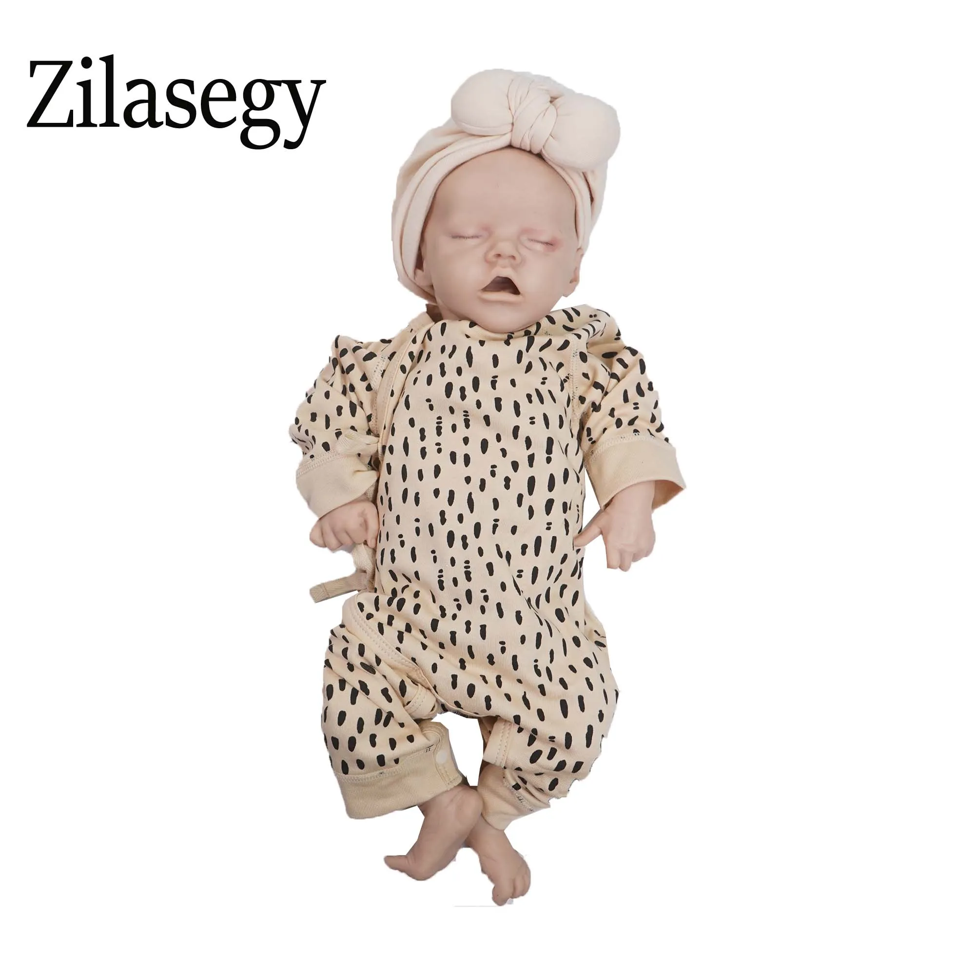 Zilasegy-Boneca Reborn de Silicone Corpo Inteiro, Bonecas Realistas Menina, Brinquedo Em Branco DIY, Sem Pintar, 17 