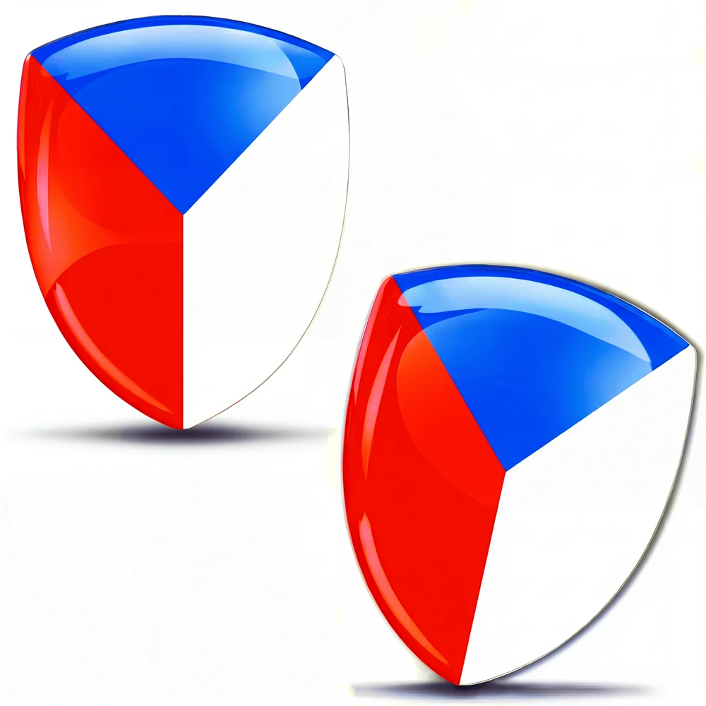 3D Domed Silicone Stickers Decals Car Motorcycle Helmet Mobile Phone, Tablet, Suitcase Sticker National Czechia Flag