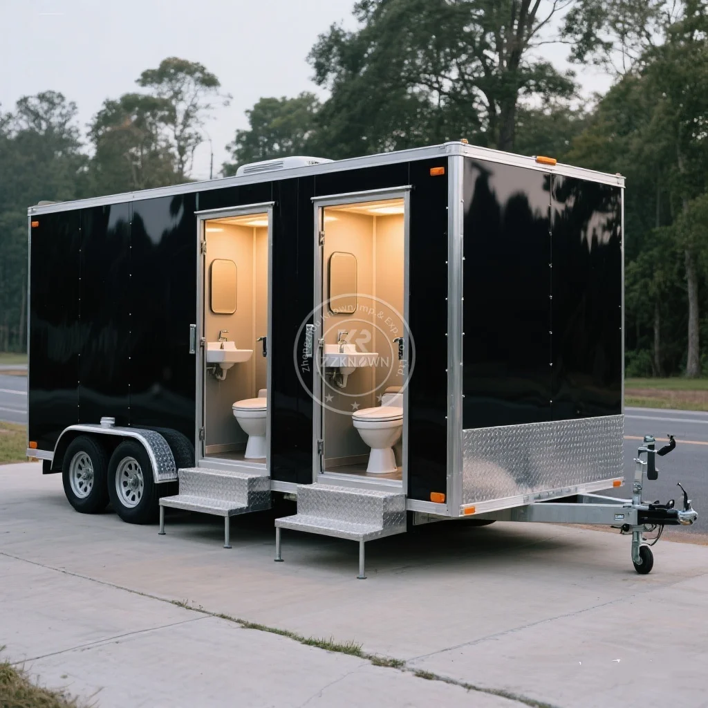 

Portable Outdoor Public Mobile Prefab Toilet Trailer - Durable Restroom Solution for Events And Emergency Response