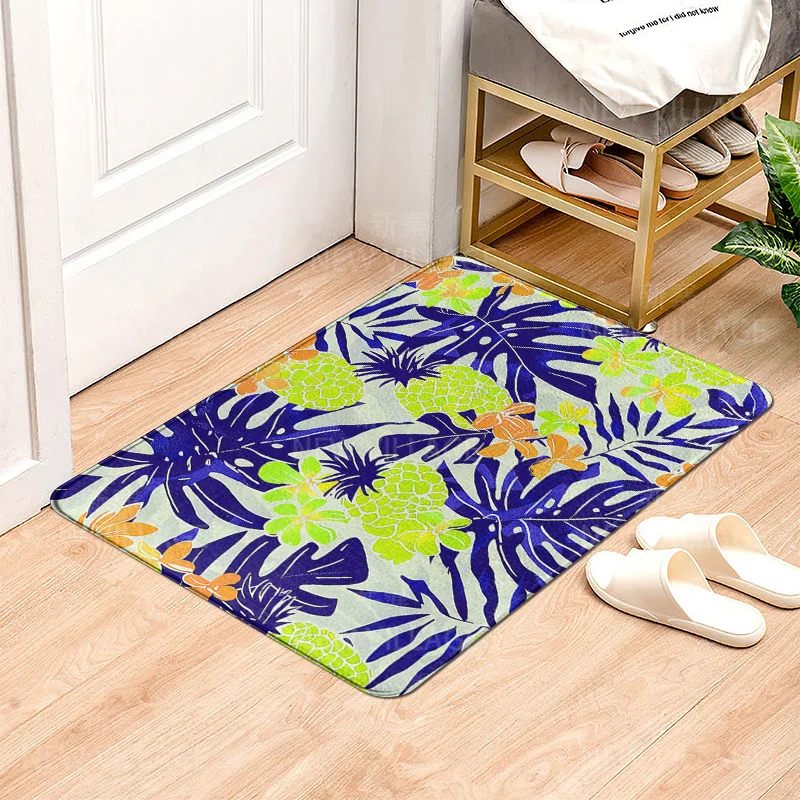 House entrance carpet Home door mat Living Room Bath Foot bathroom non-slip water absorption rugs bath green plant leaf decor