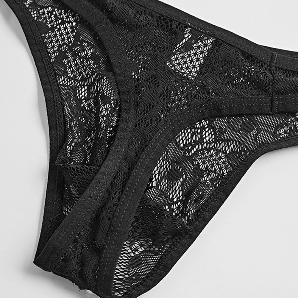 

Men Briefs Sexy Lace Jacquard Breathable Underpants Men Hollow Lingerie Low Waist Panties See Through Underwear For Hot Man