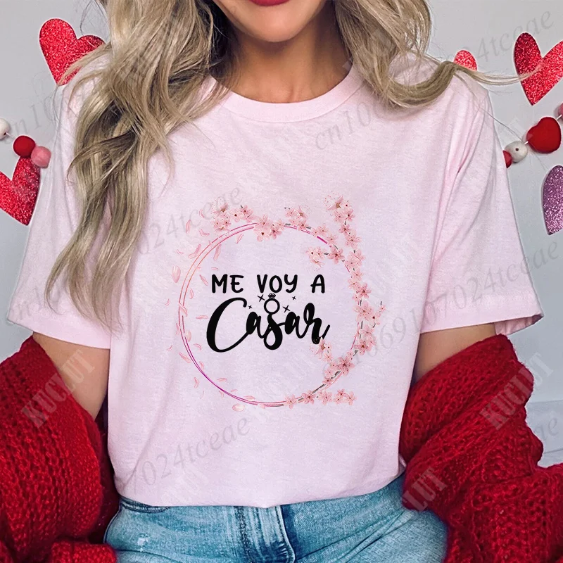 Bachelorette Hen Party Tshirt for Spanish Girls Future Bride Squad Tops Team Bride T-Shirt Flower Graphic Bridal Wedding Tees