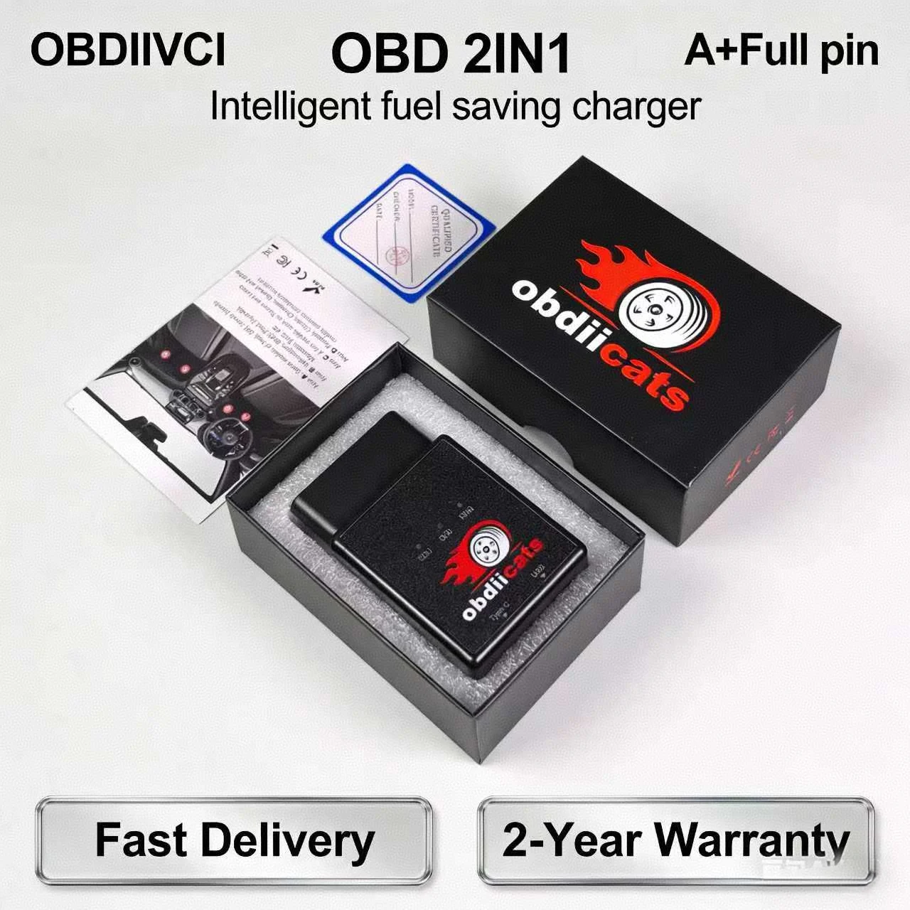 

OBDIIVCI HK-V3 WIth Intelligent Fast Charging HK-V3FC Oil Saver Reduce Consumption Fuel Save More Power OBD2 Chip Tuning Box