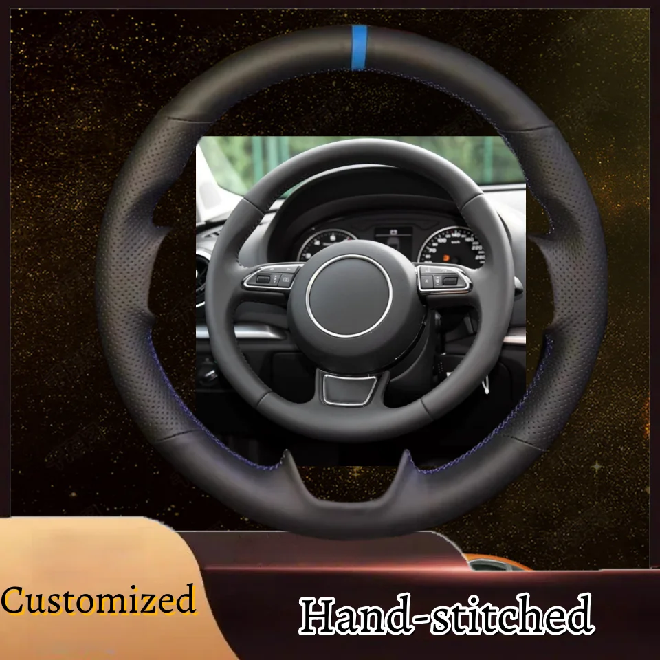 

Custom Microfiber Leather Hand-stitched Steering Wheel Cover For Audi A3 A4 A5 A6 A7 Allroad RS S6 S7 S8 Interior Accessories