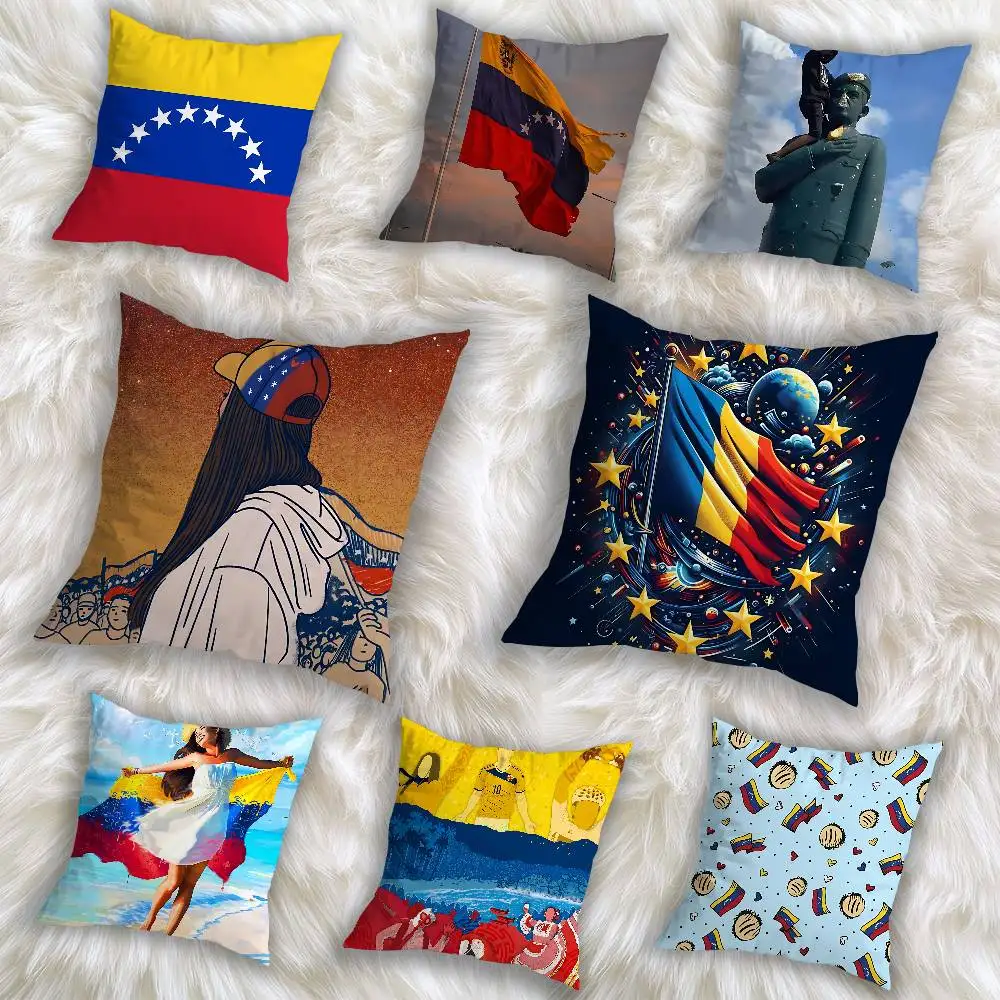

Aesthetic Venezuela Faith Pillow Case Anti-dustmite Pillowcase Invisible zipper silky short plush Sofa cushion cover