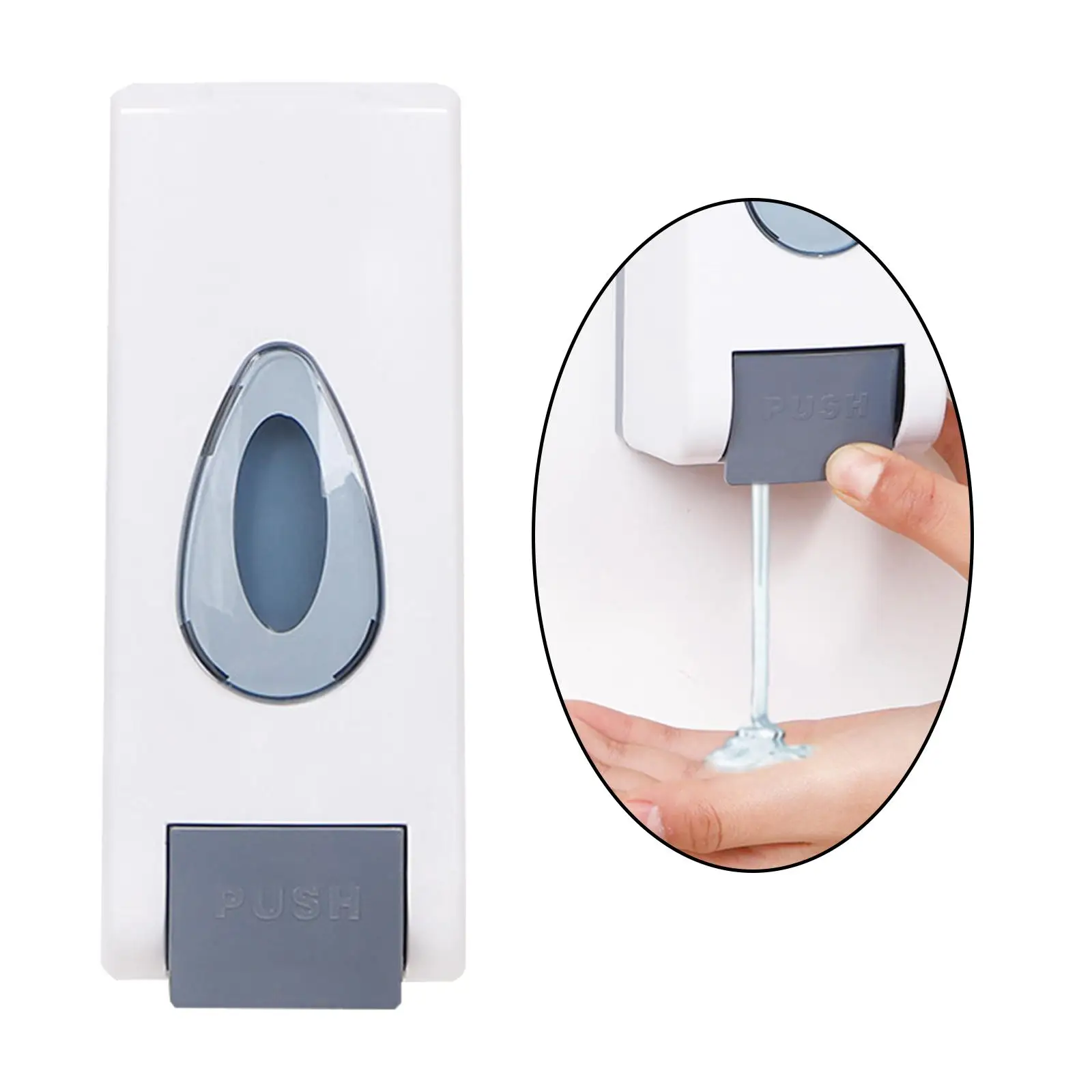 Manual Liquid Soap Dispenser Wall Mounted Shower Soap Shampoo Container for Commercial Kitchen Restaurants Household Washroom