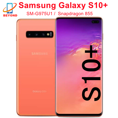 Samsung Galaxy S10+ G975U1 6.4" AMOLED 8/12GB RAM 128/512GB/1TB ROM Snapdragon NFC Original Unlocked 4G LTE Android Cell Phone