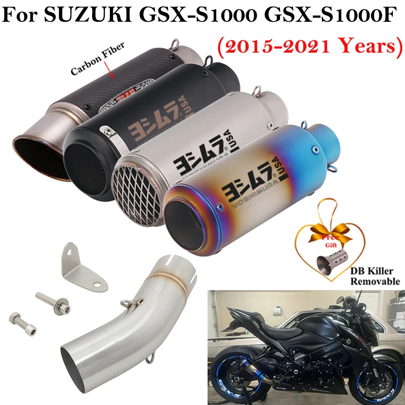 

For SUZUKI GSX-S 1000 1000F GSXS1000 GSXS1000F 2015 - 2020 2021 Motorcycle Exhaust Escape System Mid Link Pipe Muffler DB Killer