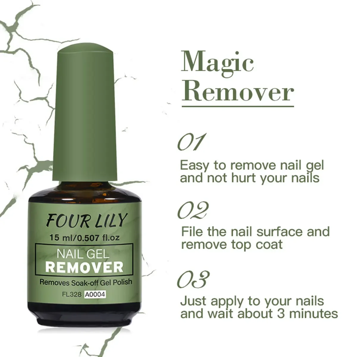 FOUR LILY 15ml Magic Fast Nail Gel Polish Remover Unghie Pulite UV Soak Off Semi Permanente Vernice Unghie Artistiche Strumenti di Rimozione Manicure