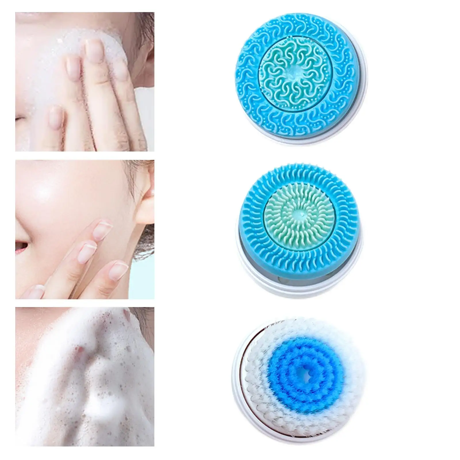 3 Pieces Facial Cleansing Brush Heads, Exfoliating Wash Face Facial Exfoliator Head for Powered  Devices Women Girl Oil