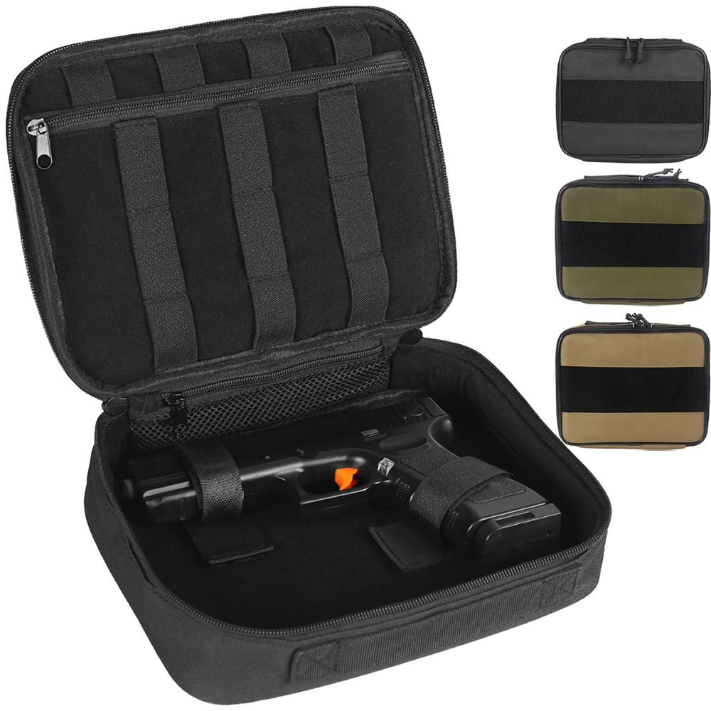 Bolsa táctica para pistola, funda de transporte para pistola, bolso para pistola, bolsa de almacenamiento para pistola Glock, bolsa de protección para pistola con cierre de gancho y bucle
