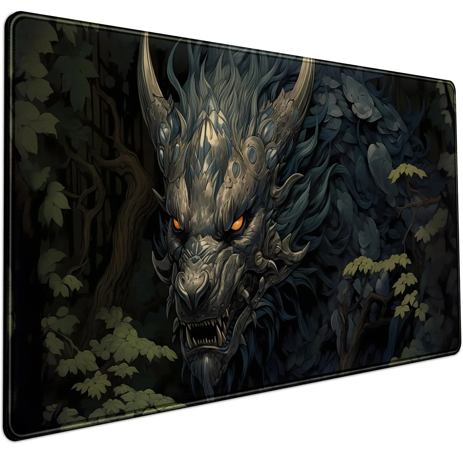 

Japan Black Art Pattern Table Mat, Cute Desktop Decoration, Non-Slip Waterproof Gaming Mouse Pad, Perfect Gift for Friends