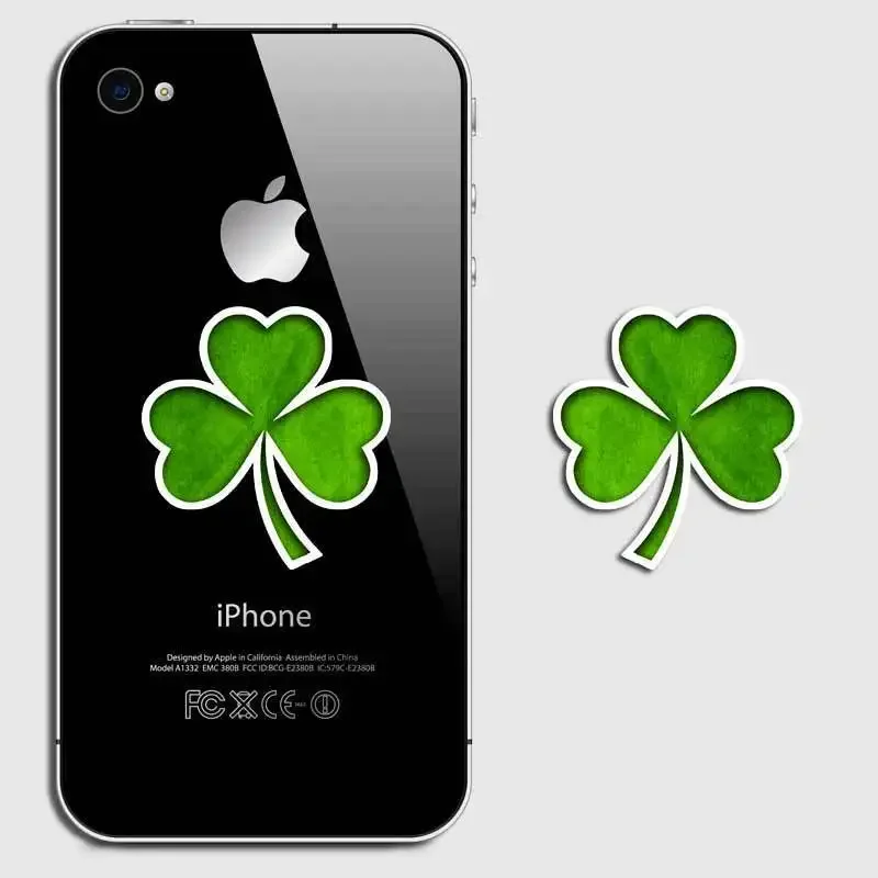 2pk Irish Shamrock Clover Decal Ireland Car Truck Phone Tablet Window Sticker Car Accessories for Girls Oem Glue Sticker KK10cm