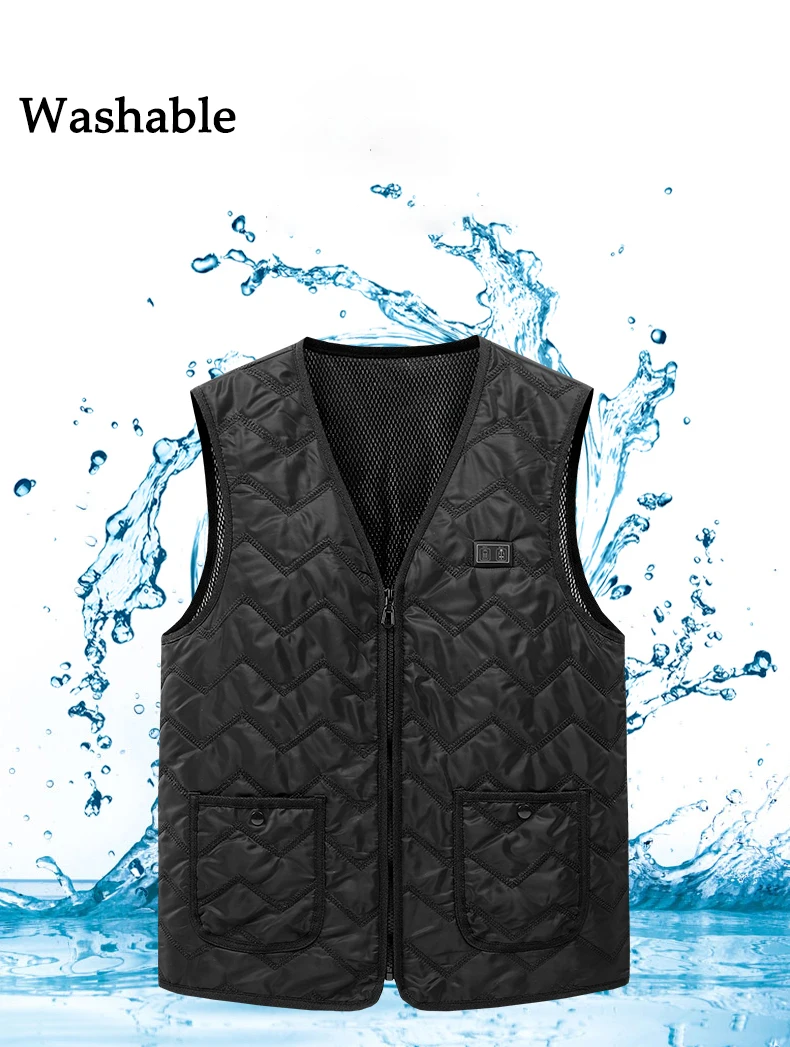 8-Zonen Beheizbare Weste für Herren und Damen, Warme Gemütliche Heizweste für Herbst und Winter, Outdoor-Sport Ärmellose Weste – Detail 8