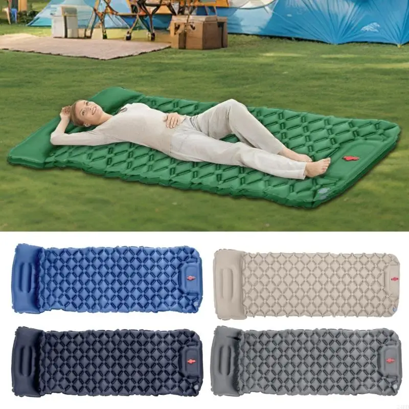 Picnics portátiles Beach Sleep Mat sueño Camping Outdoor Inflable Inflitable con almohadas Mat viaje Cama plegable fácil