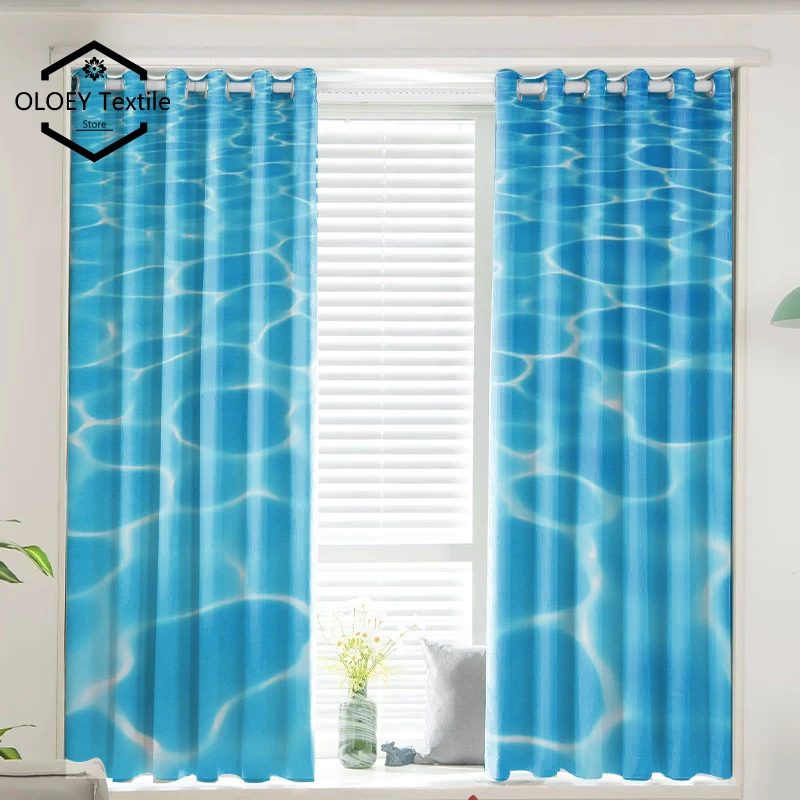 

Ocean Water Surface Calm Power Print Curtains - Customized Patterns Curtains for Living Room Bedroom Window Drapes Home Decor