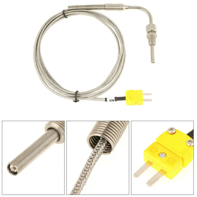 Imagem -06 - Grau Alta Temperatura Sensor Rosca Egt Sonda k tipo 2m Termopar Tubo Temperatura Controlador Aço Inoxidável 1250 ° c