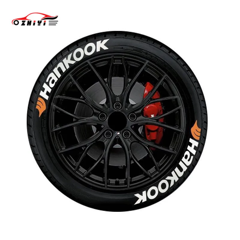 3D Wheel Tire Letters Suitable for HANKOOK Stickers PVC Cool Car Styling Tyre Decals Decor Universal Waterproof and Firm Sticker