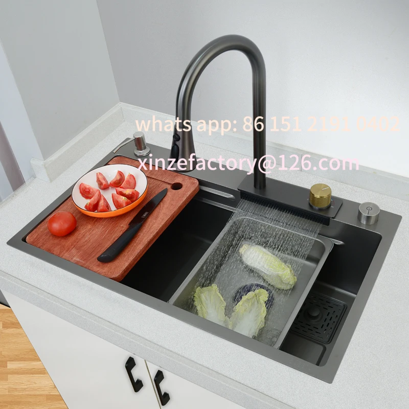 Customizable stainless steel kitchen, central sink, sink, drain basket, handmade