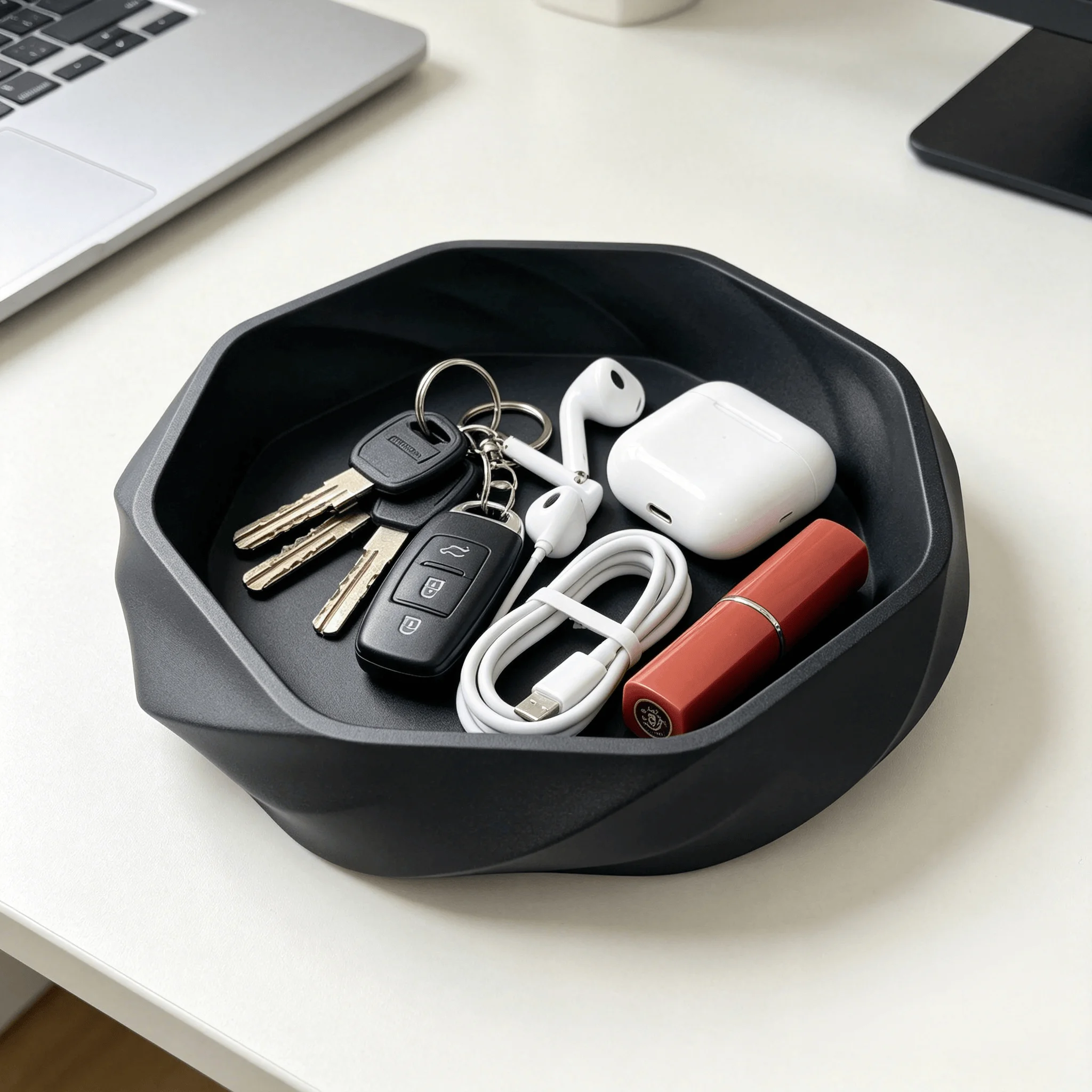 Smooth Swirl Storage Tray, 3D Printing Matte PLA Decorative Storage Tray, Multi-Functional desktop Storage Ornaments