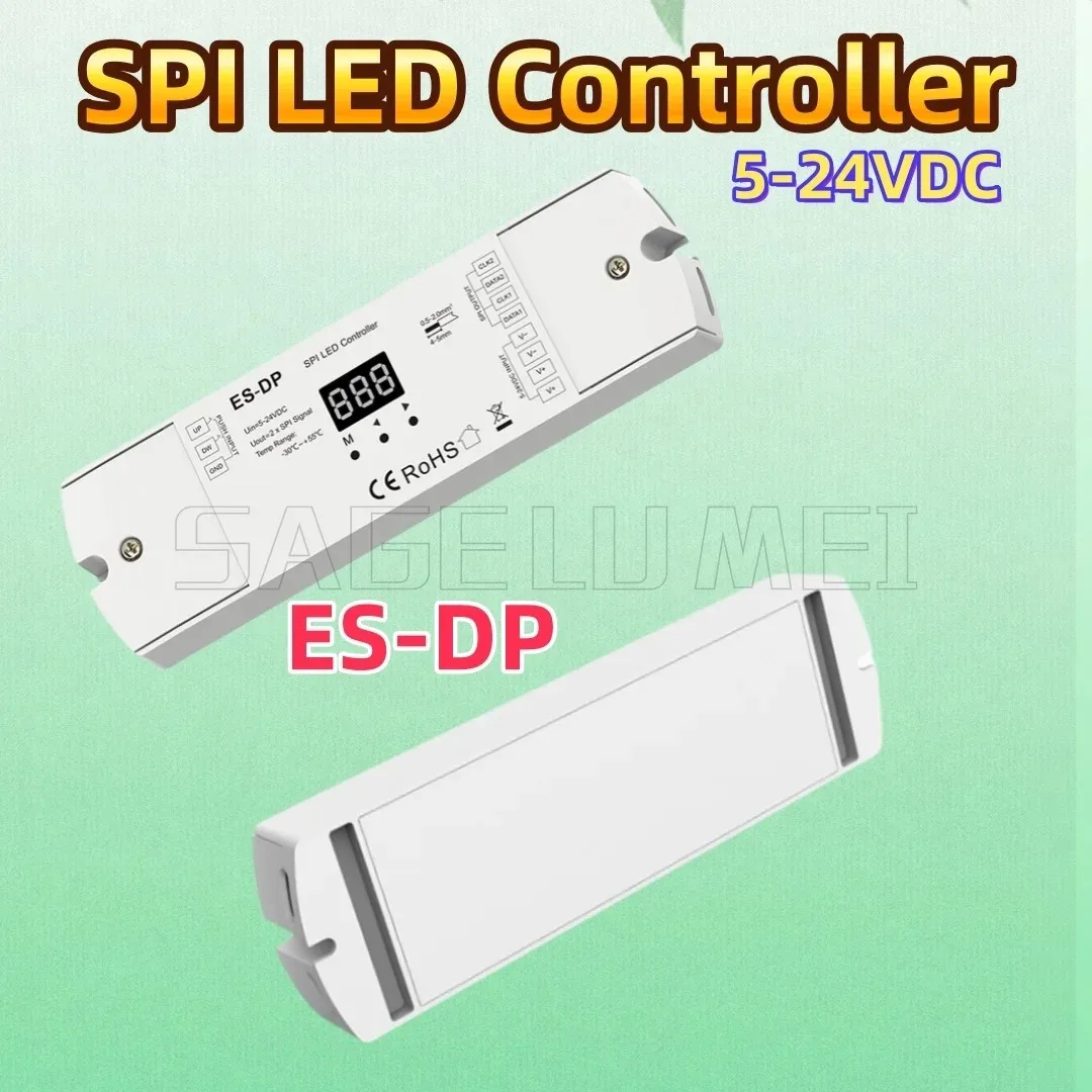 

ES-DP Skydance DC5V-24V Dual Push Button SPI Controller Dimmer Stair Light TTL Controller White LED Strips for WS2811 Ws2812 RGB