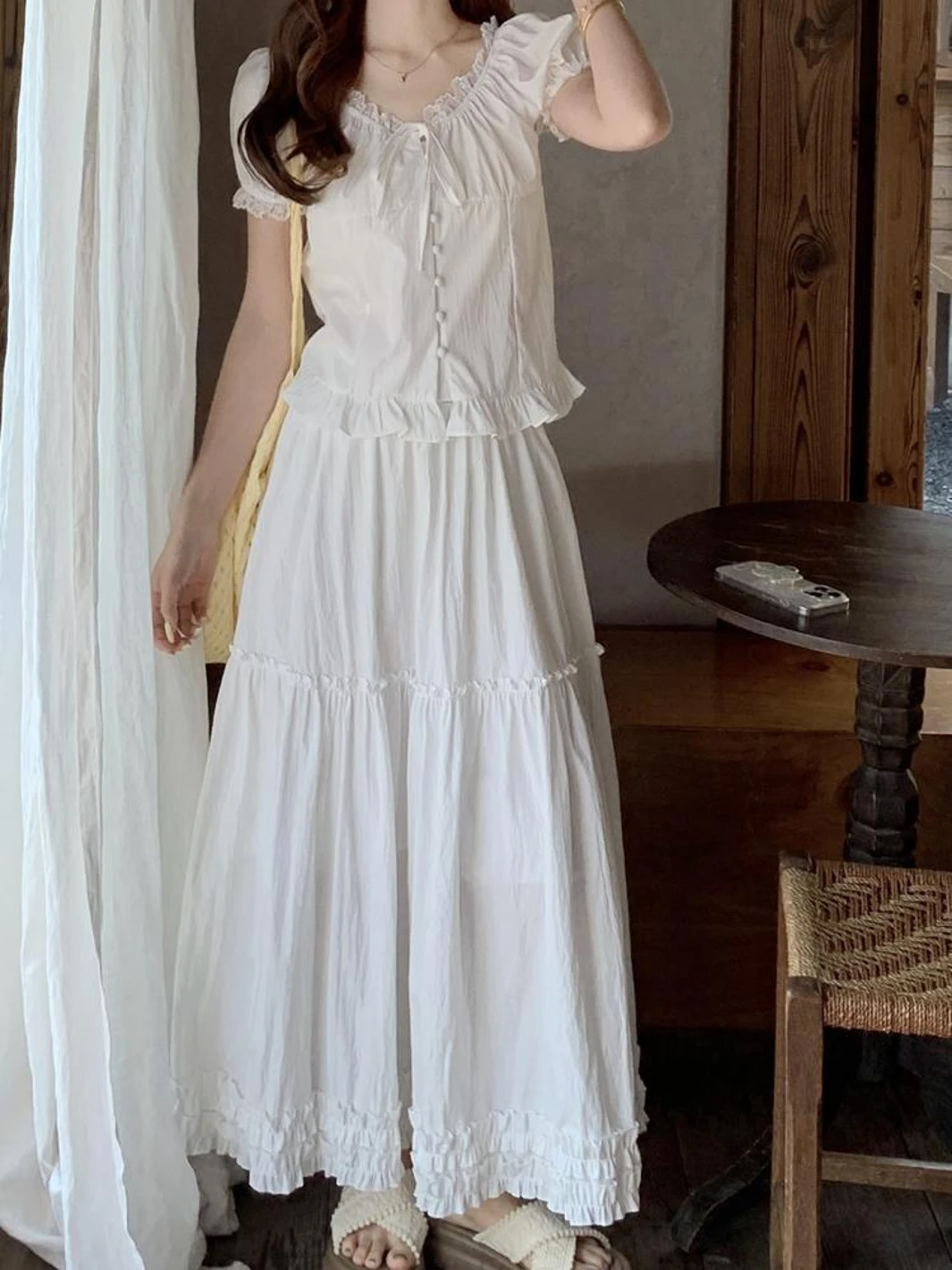 الحلو Sli ort Sve فقاعة Sve الدانتيل تقليم صالح المرأة irt العصرية شيك الخريف جديد وصول السيدات Faion الأعلى #5