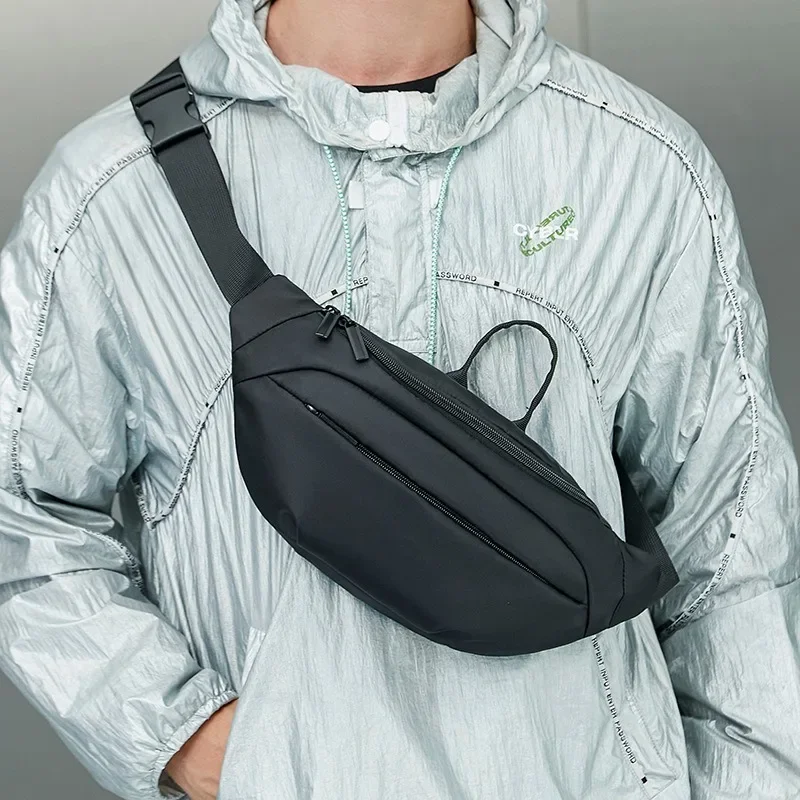 

Мужские нагрудные сумки через плечо, 2022, высококачественная поясная сумка, мужская сумка на плечо, банан, водонепроницаемая мужская сумка на ремне, мотоциклетная сумка на ремне