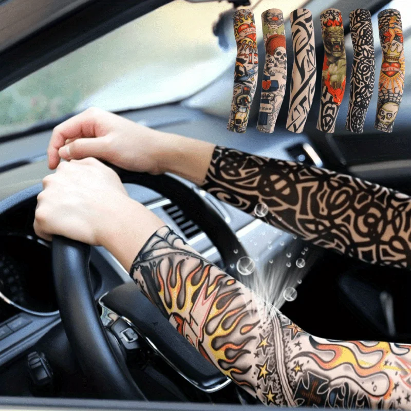 Riding Tattoo Sleeves, Sports and Entertainment Riding Equipment Summer Sun Sleeves Seamless Breathable Color Random
