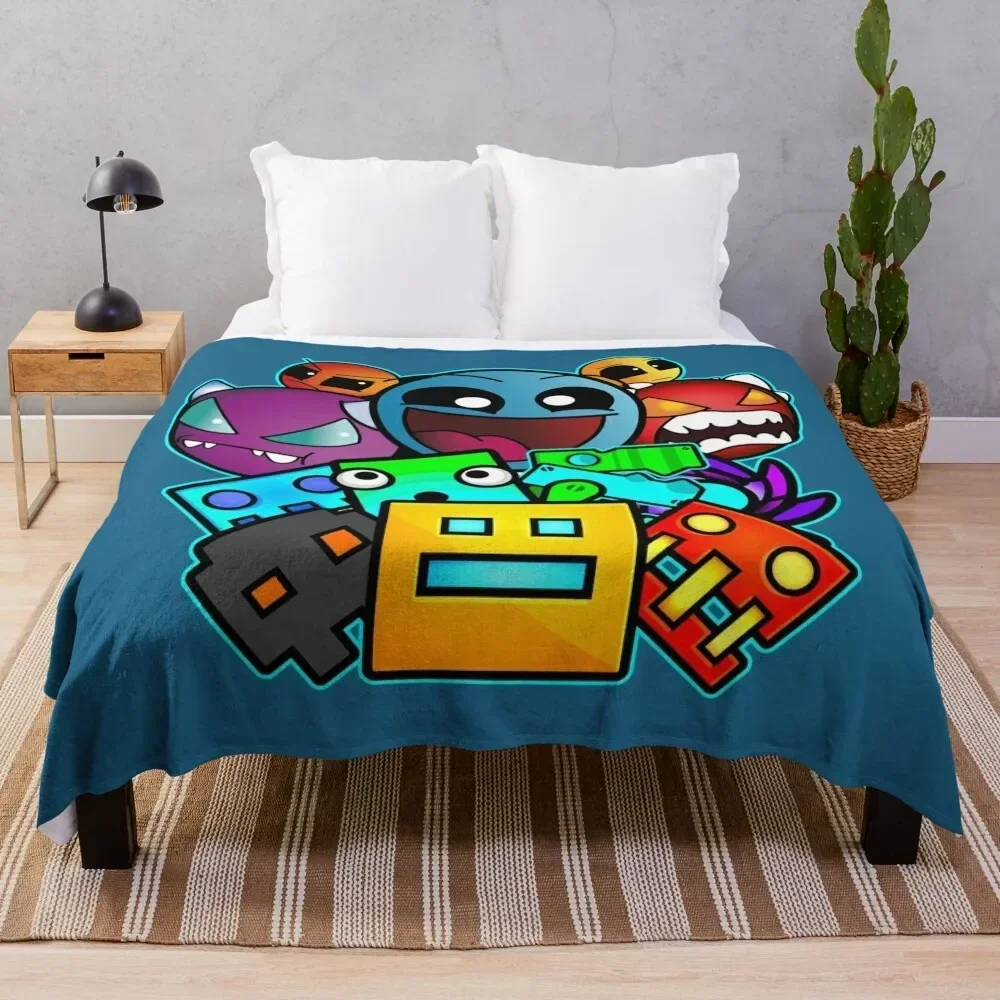 

geometry dash old school gaming Throw Blanket warm for winter Hairys Sofas Blankets