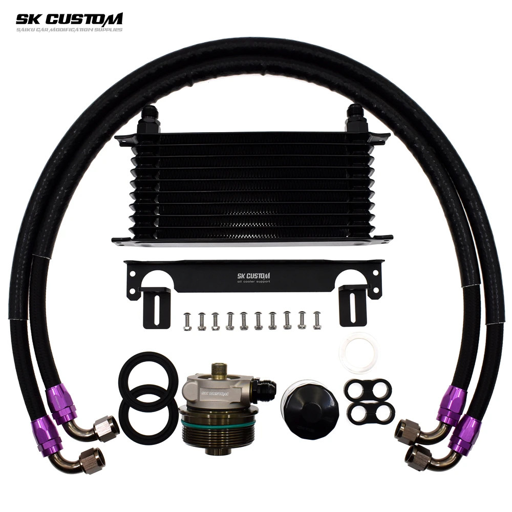 SK CUSTOM For Lexus GS250 350 450 IS250 300 GX400 NX200t 1GR 2GR 3GR 4GR 8AR Engine Oil Cooler Kit Car Modification Oil Radiator