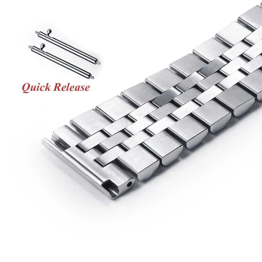 Solid Stainless Steel Strap for Jubilee Oyster Quick Release Bracelet for Seiko SKX007 SKX009 18 20 22mm Universal Watch Band