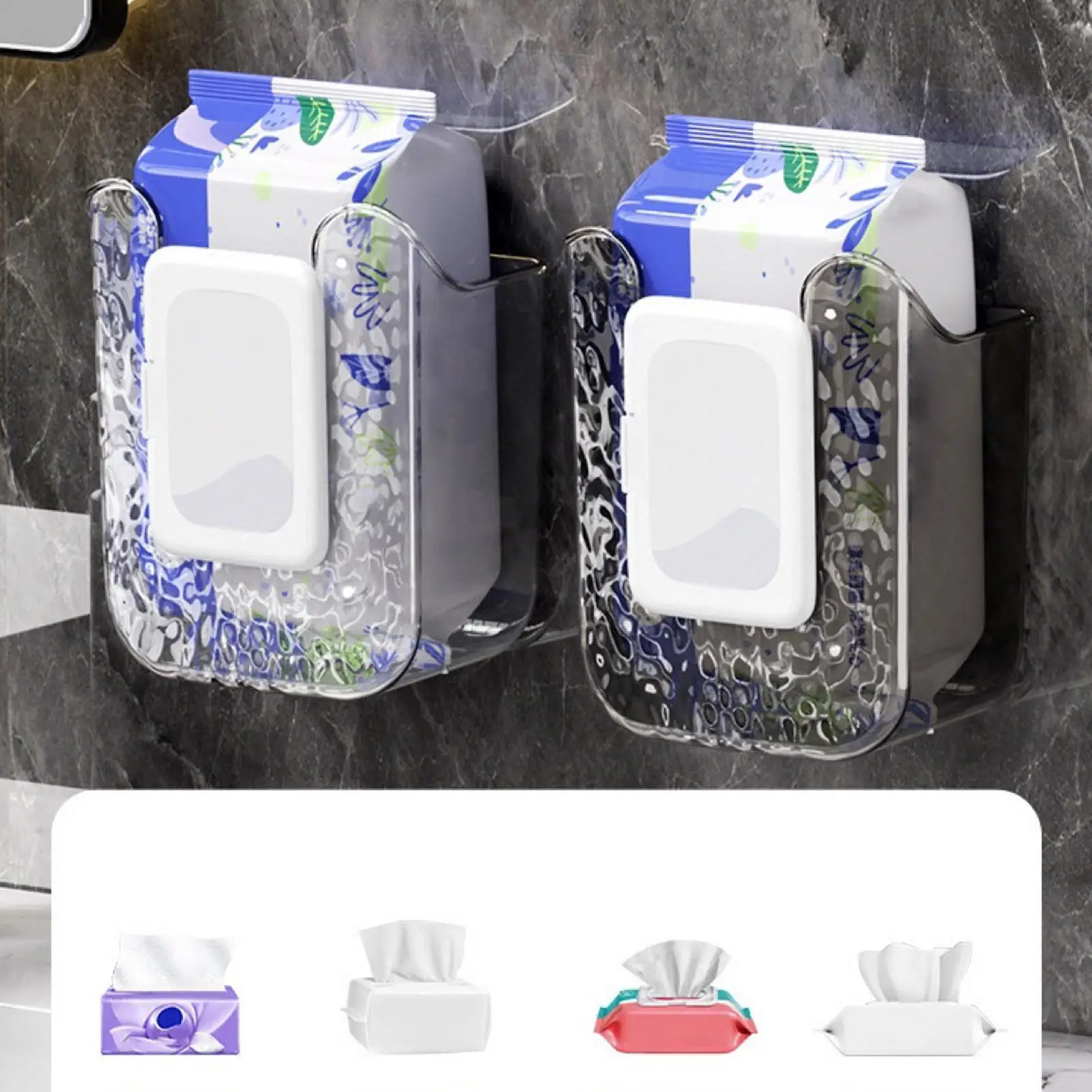 Dispensador de Toallitas Húmedas para Baño, Sin Perforaciones, Montado en la Pared, Organizador de Toallitas, Dispensador Adhesivo