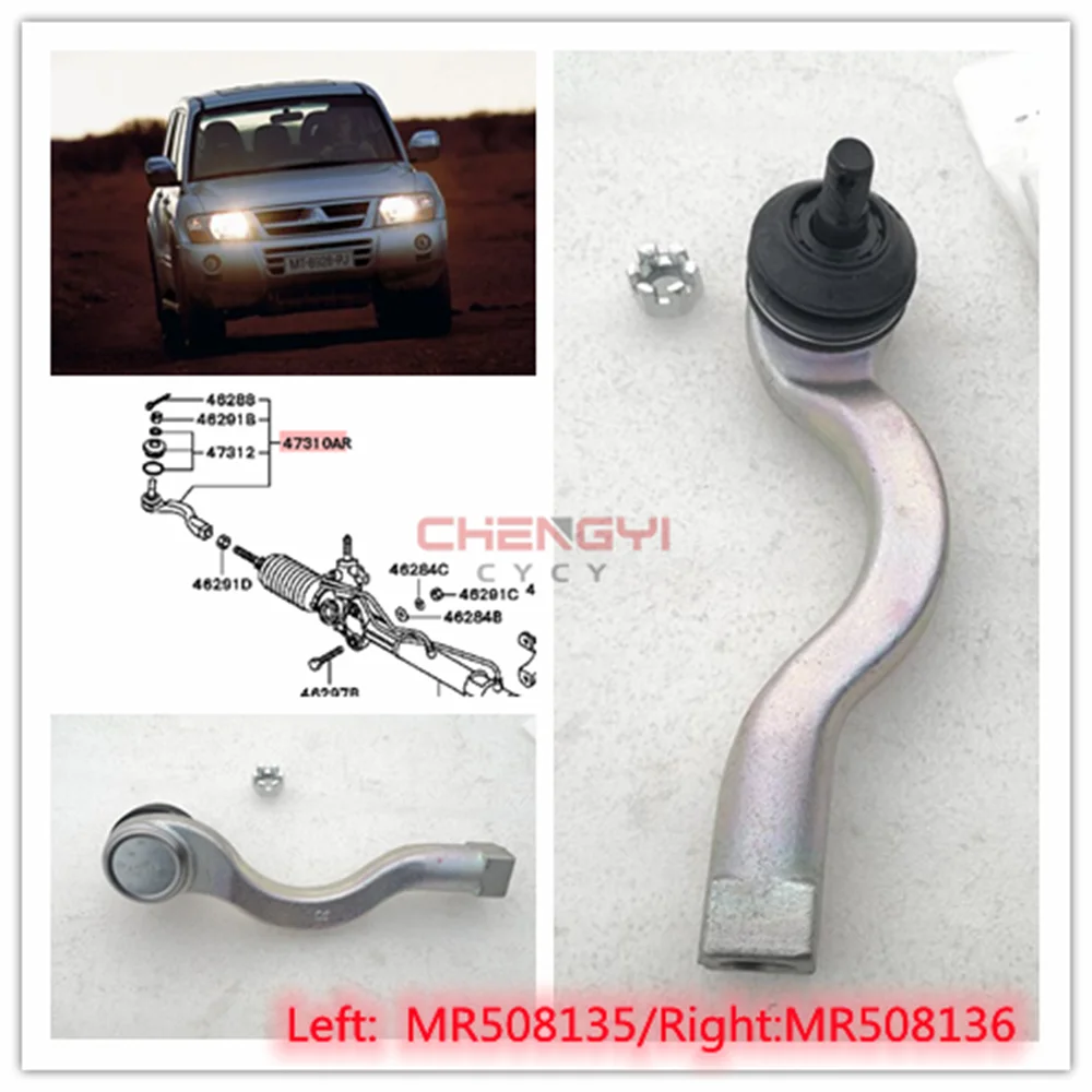 Power Steering Rack Outer Tie Rod Ball Head For Pajero Montero V63W V68W V73W V77W V78W MR508136 MR508135