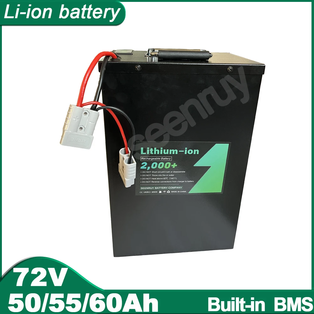 72V 50AH 55AH 60AH Li ion With Charger Lithium Polymer Battery Perfect For Bike Bicycle E-Bike Motorcycle Electric Scooter